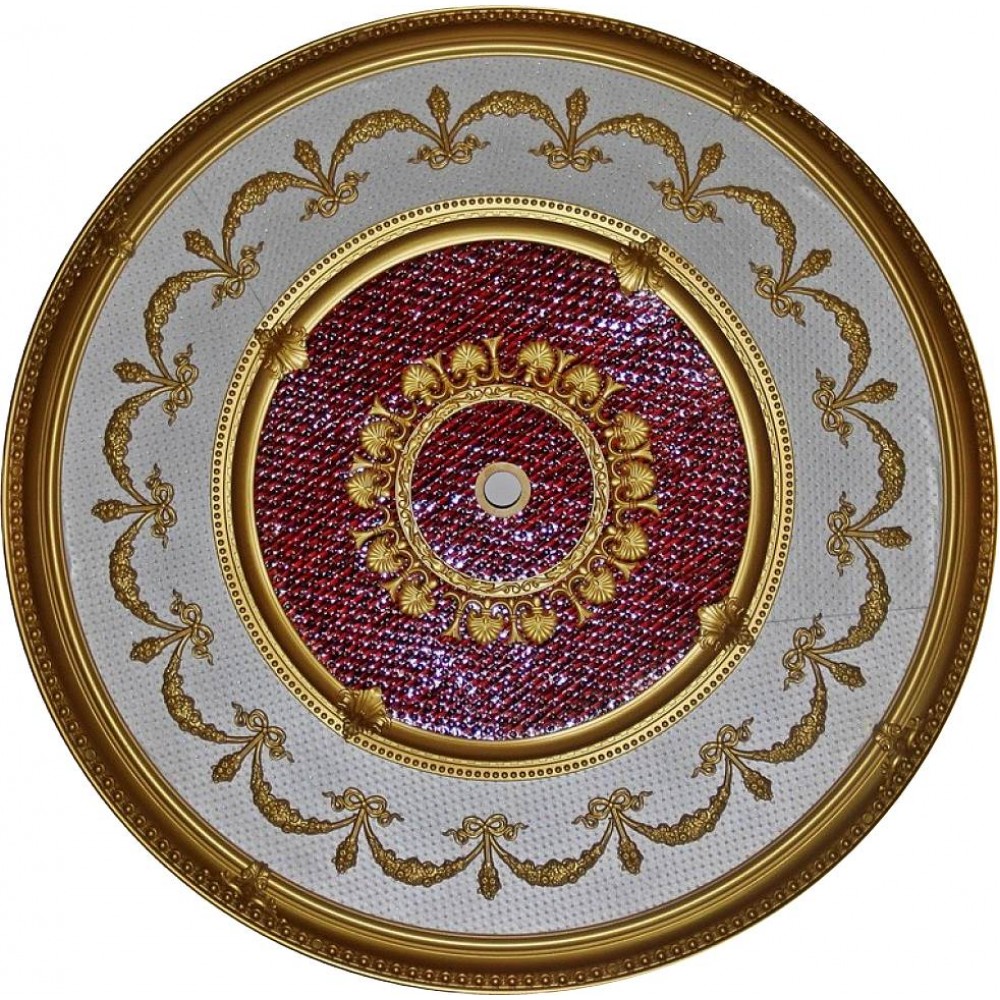 110 Cm Yuvarlak Osmanli Saray Tavan S-021 Avize Gobegi Altin Varak Kaplamali 3D